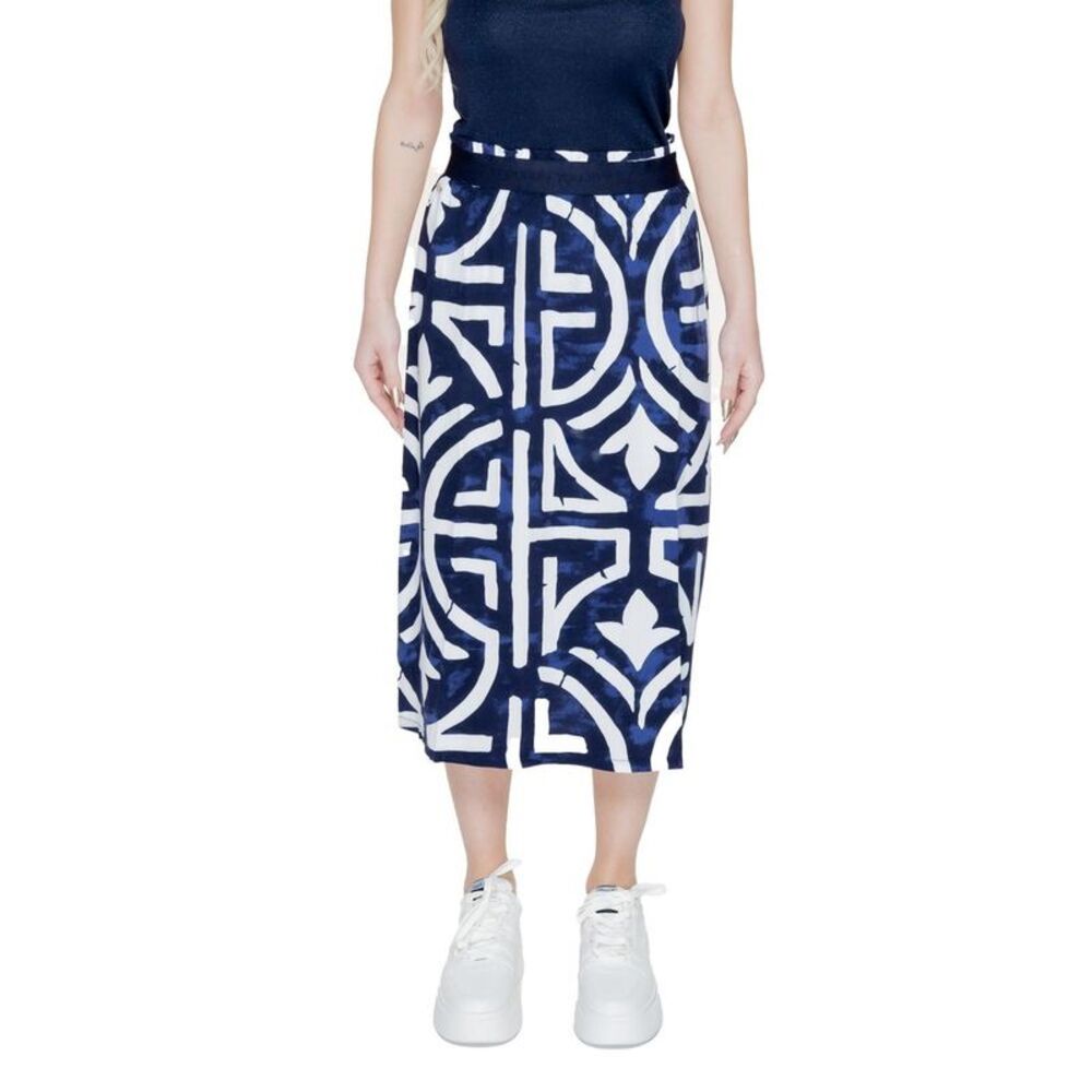 Street One Blue Viscose Long Women's Skirt